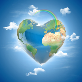 love planet 3d concept - heart shaped earth